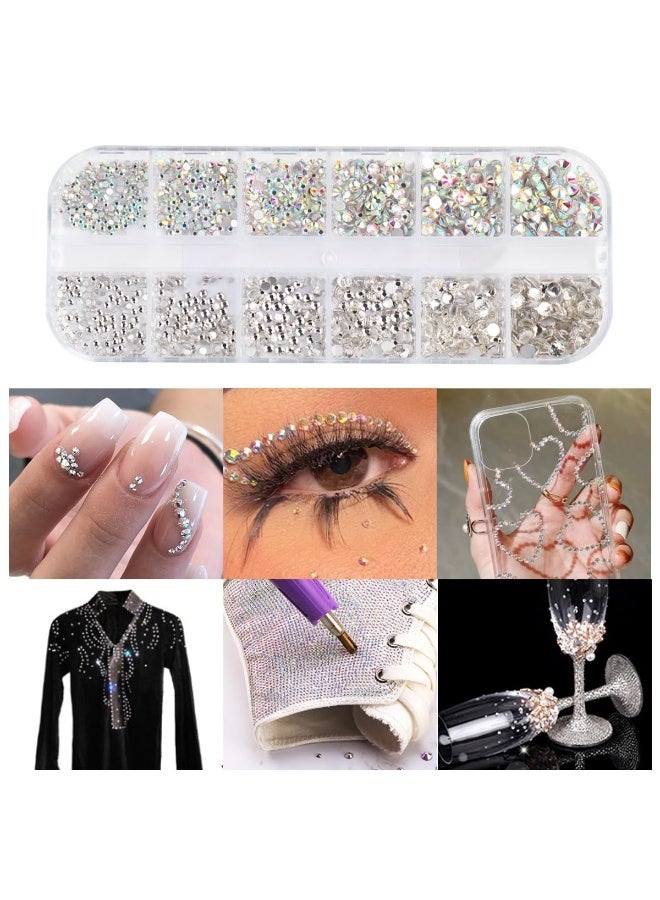 1000Pcs Rhinestone Nail Glass Crystal, 6 Sizes (Ss6-Ss30) Nail Gemstone Flat Back Rhinestone Suitable For Crafts, Jewelry, Diamond Stone Diy Jewelry, Diamond Nail Art - Image 3